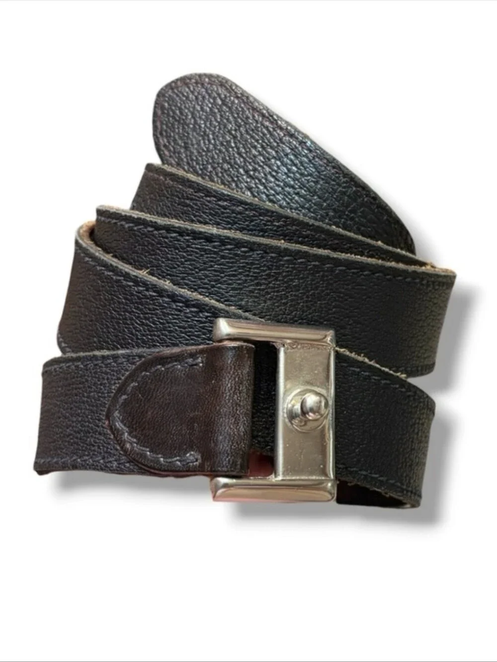 GIANNI VERSACE Dark Brown Minimalist Stud Belt Size 40 VINTAGE 90sVINTAGE 1990